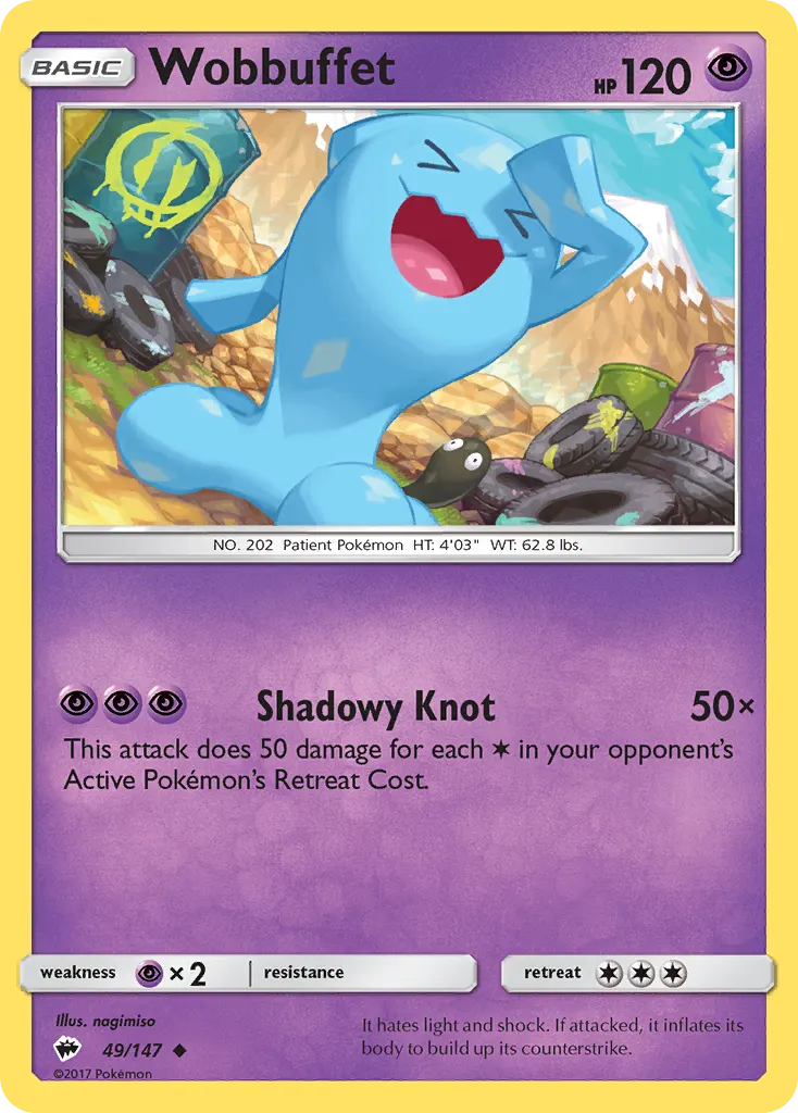 Wobbuffet — Burning Shadows 49 Pokémon card