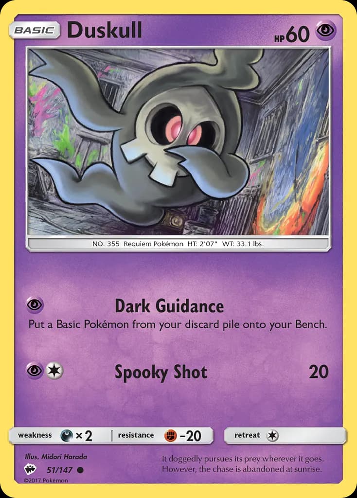 Duskull — Burning Shadows 51 Pokémon card
