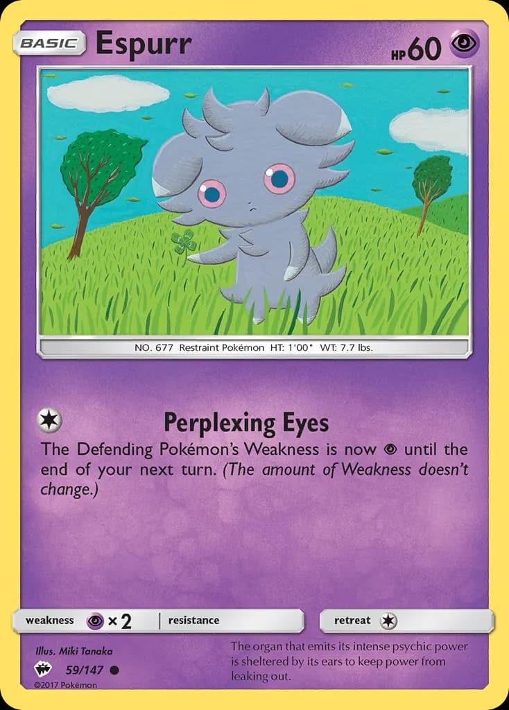 Espurr — Burning Shadows 59 Pokémon card