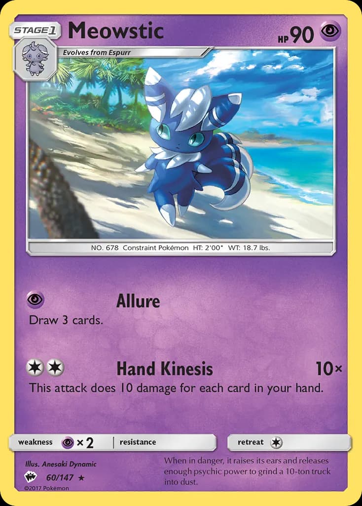 Meowstic — Burning Shadows 60 Pokémon card