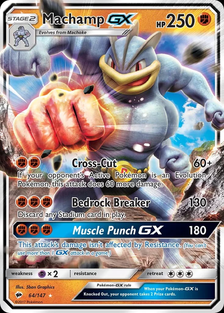 Machamp-GX — Burning Shadows 64 Pokémon card