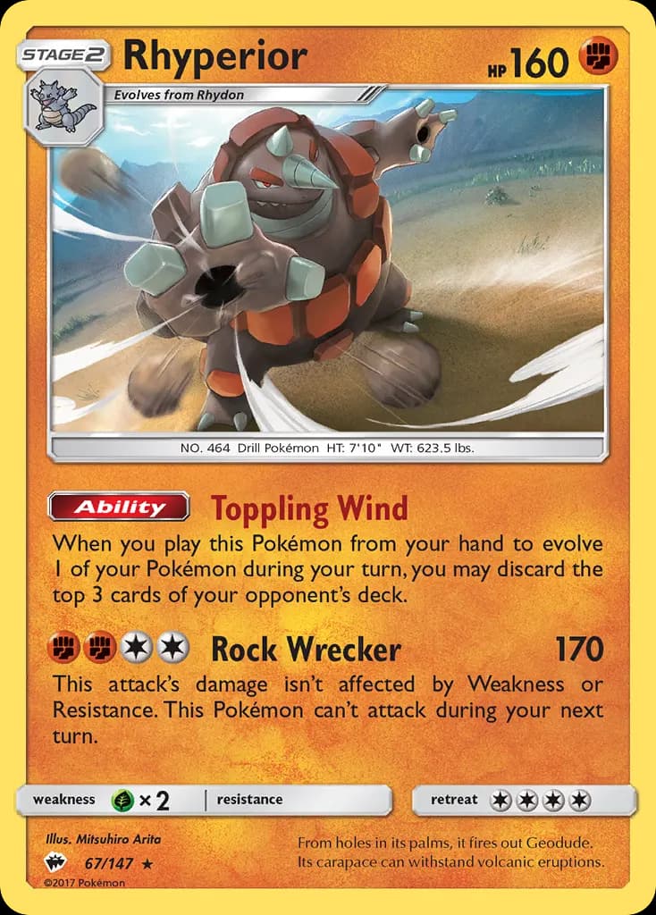 Rhyperior — Burning Shadows 67 Pokémon card