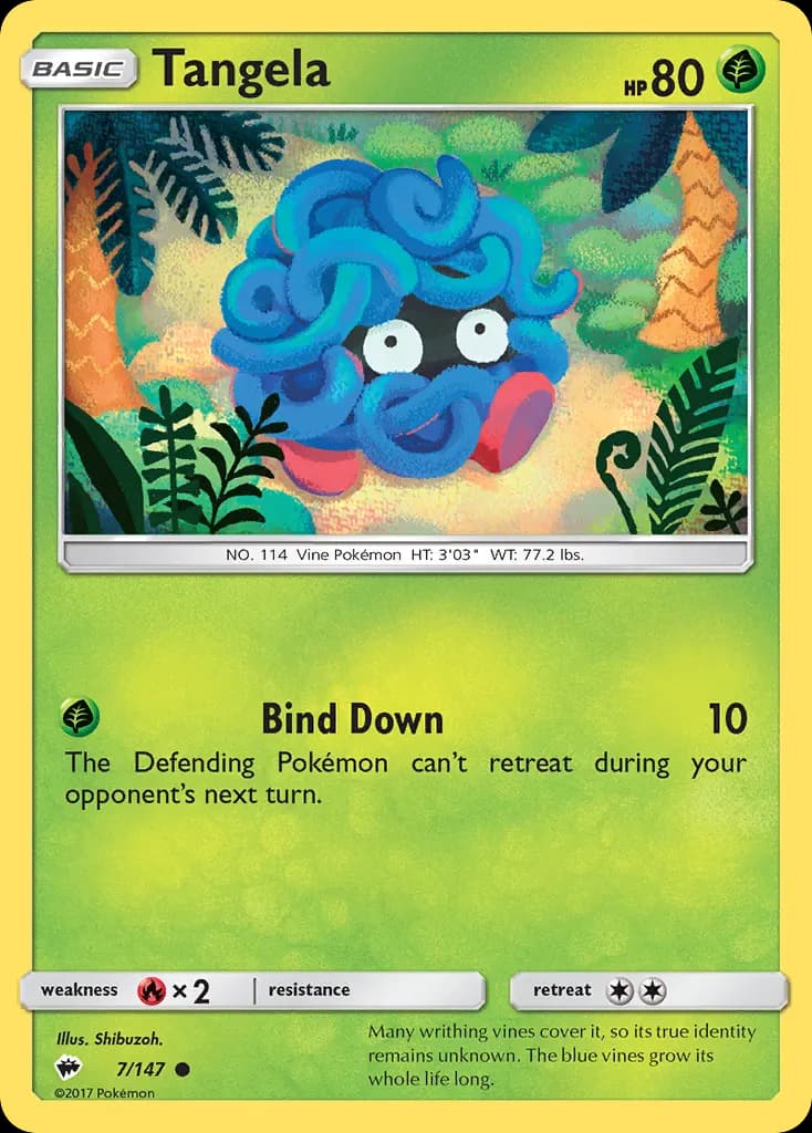 Tangela — Burning Shadows 7 Pokémon card