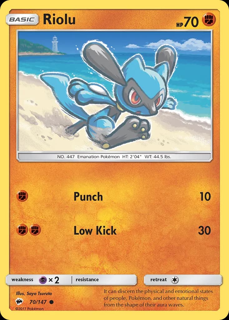 Riolu — Burning Shadows 70 Pokémon card