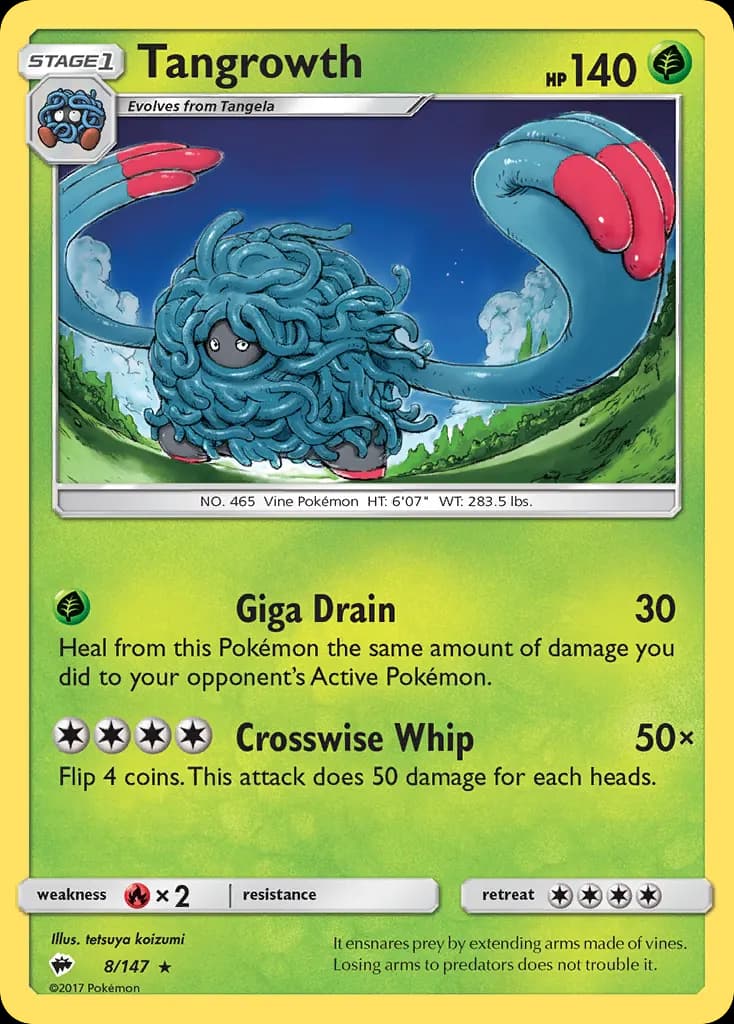 Tangrowth — Burning Shadows 8 Pokémon card