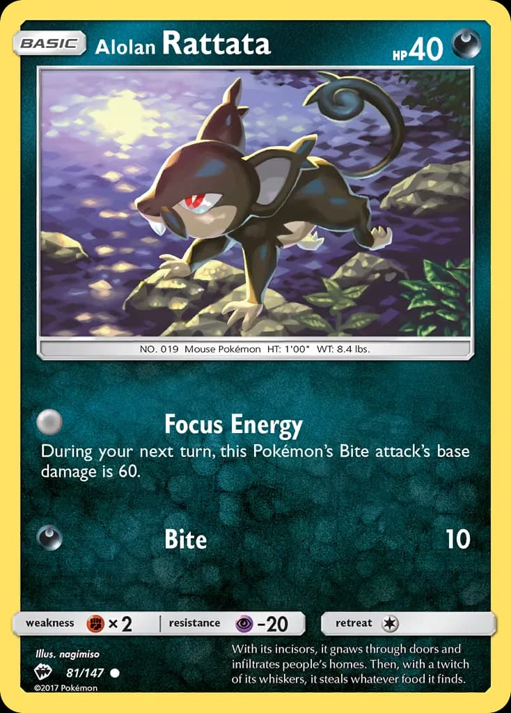 Alolan Rattata — Burning Shadows 81 Pokémon card