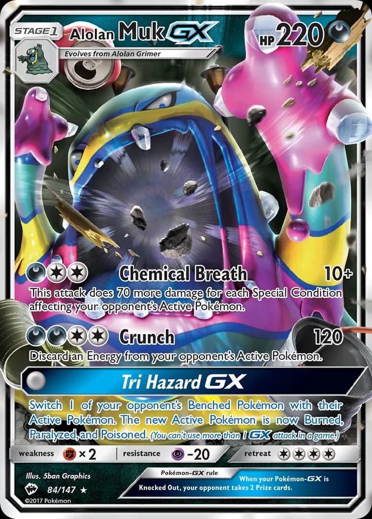 Alolan Muk-GX — Burning Shadows 84 Pokémon card