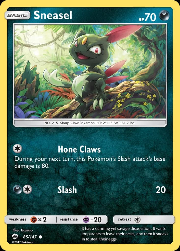Sneasel — Burning Shadows 85 Pokémon card