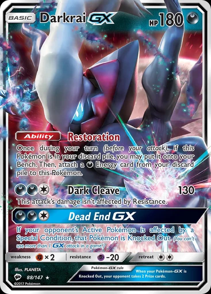 Darkrai-GX — Burning Shadows 88 Pokémon card