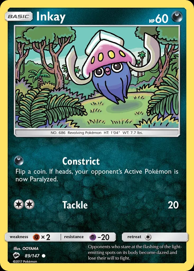 Inkay — Burning Shadows 89 Pokémon card