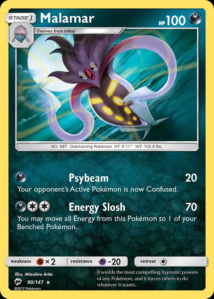 Malamar — Burning Shadows 90 Pokémon card