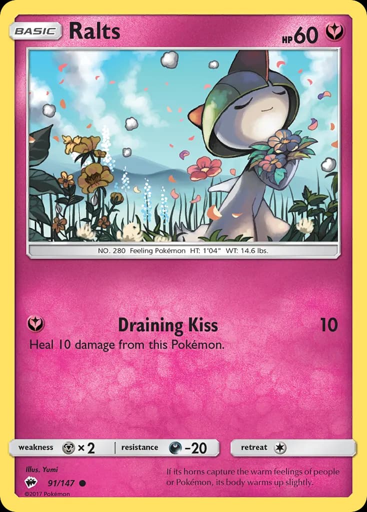 Ralts — Burning Shadows 91 Pokémon card