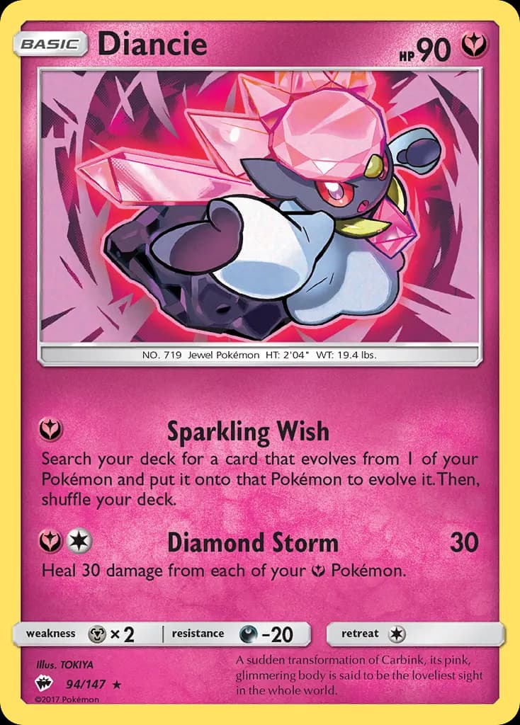 Diancie — Burning Shadows 94 Pokémon card