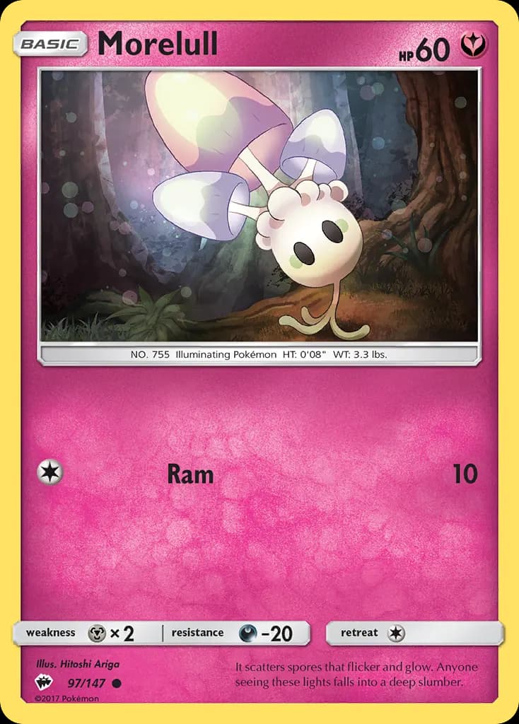 Morelull — Burning Shadows 97 Pokémon card