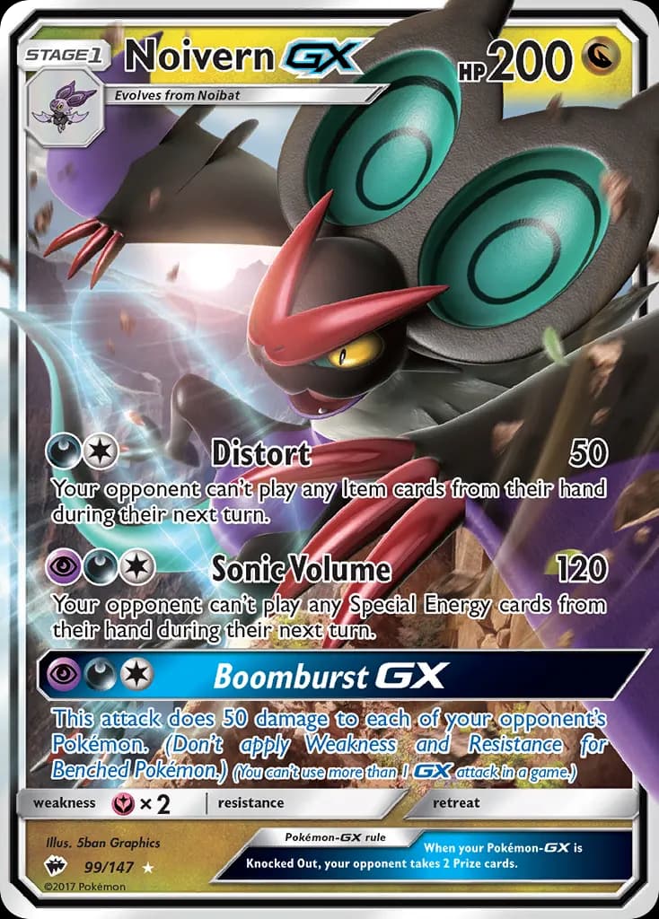Noivern-GX — Burning Shadows 99 Pokémon card
