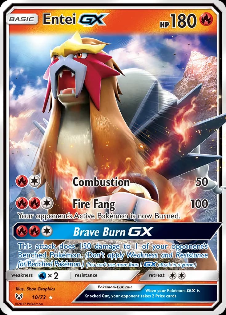 Entei-GX — Shining Legends 10 Pokémon card