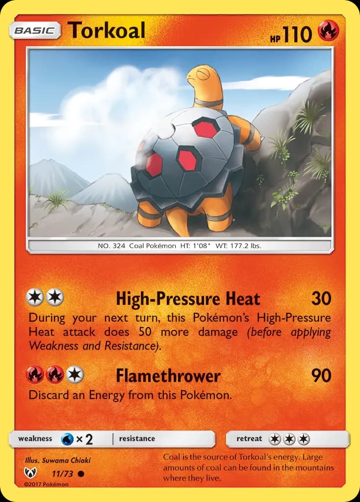 Torkoal — Shining Legends 11 Pokémon card