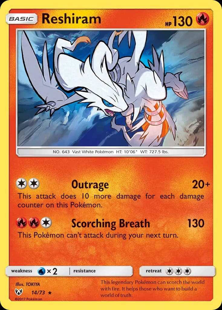 Reshiram — Légendes Brillantes 14 French Pokémon card