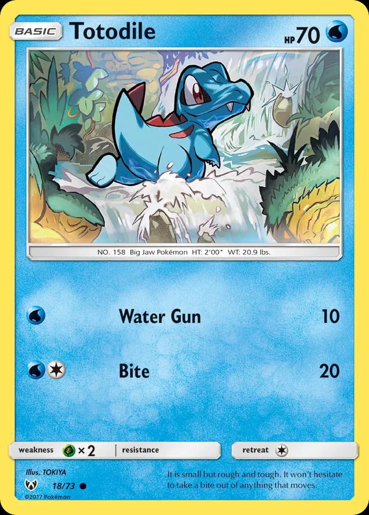 Totodile — Shining Legends 18 Pokémon card