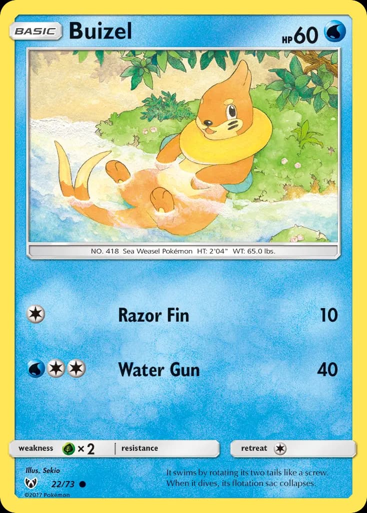 Buizel — Shining Legends 22 Pokémon card