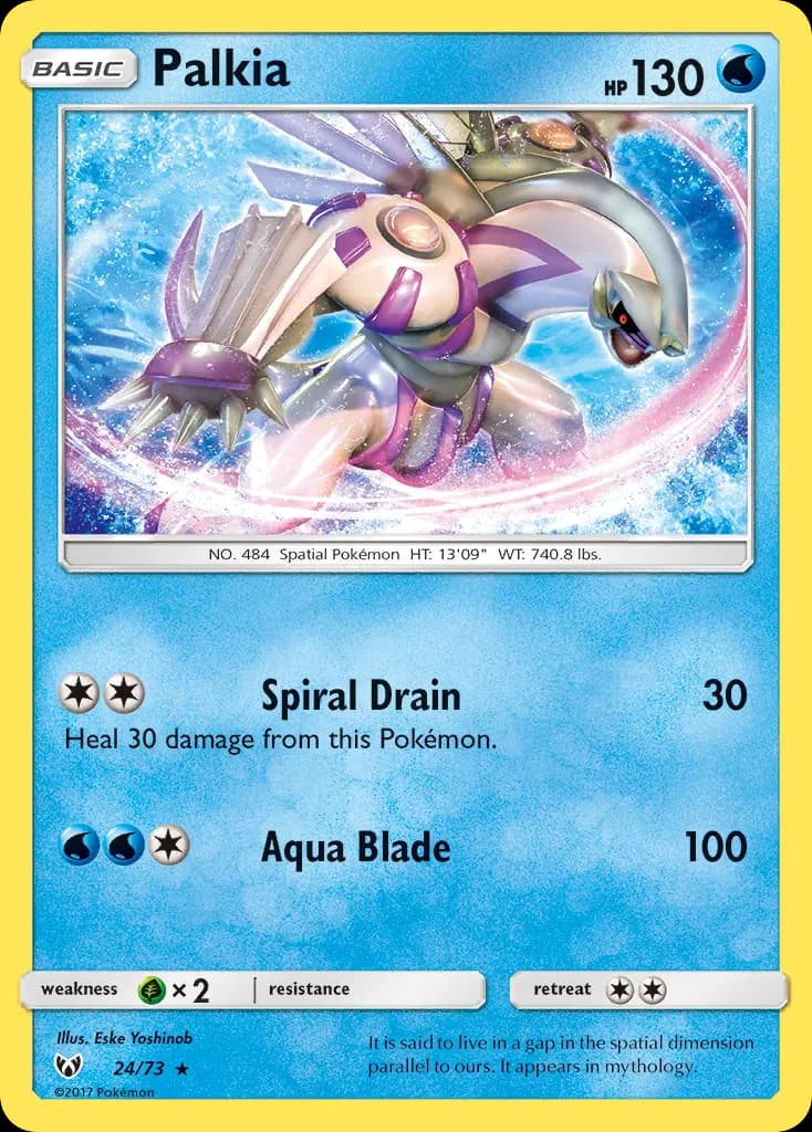 Palkia — Shining Legends 24 Pokémon card