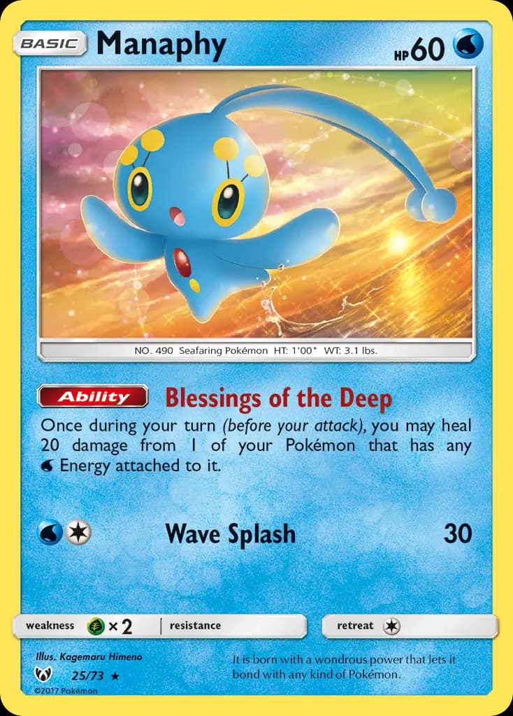 Manaphy — Shining Legends 25 Pokémon card