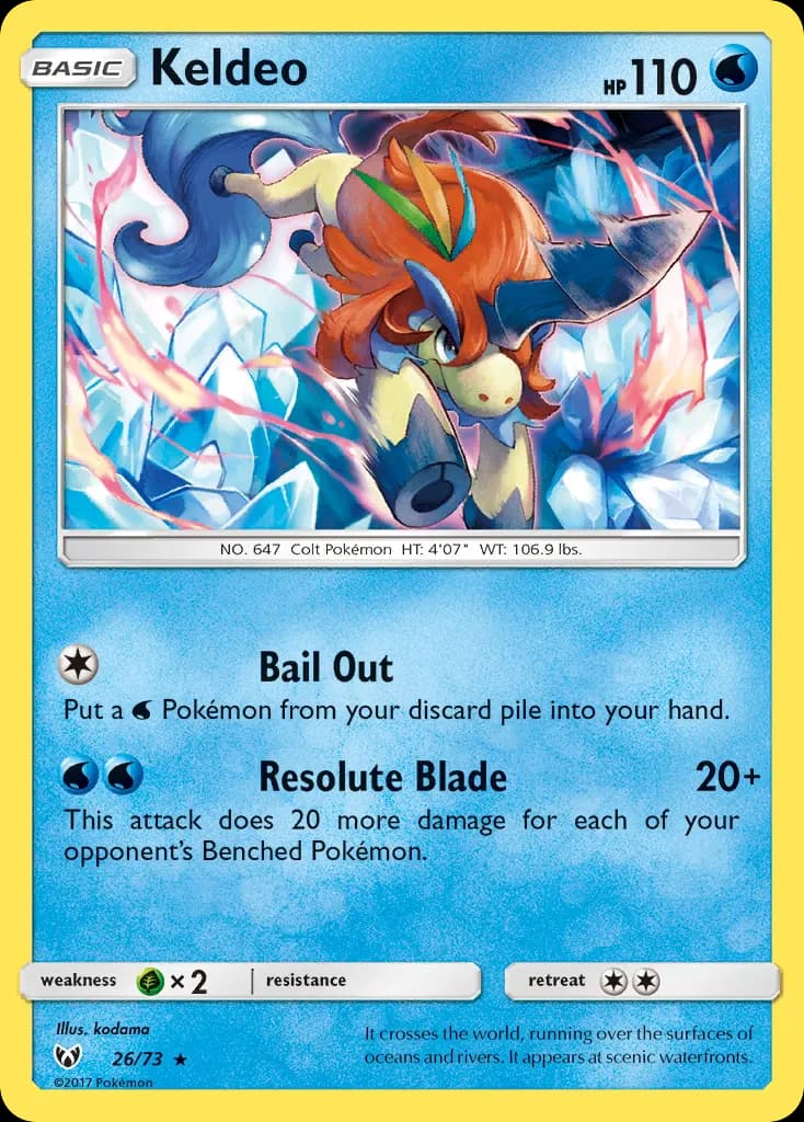 Keldeo — Shining Legends 26 Pokémon card