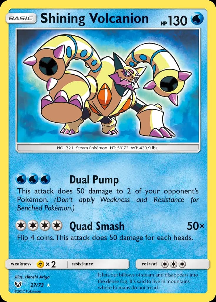 Shining Volcanion — Shining Legends 27 Pokémon card