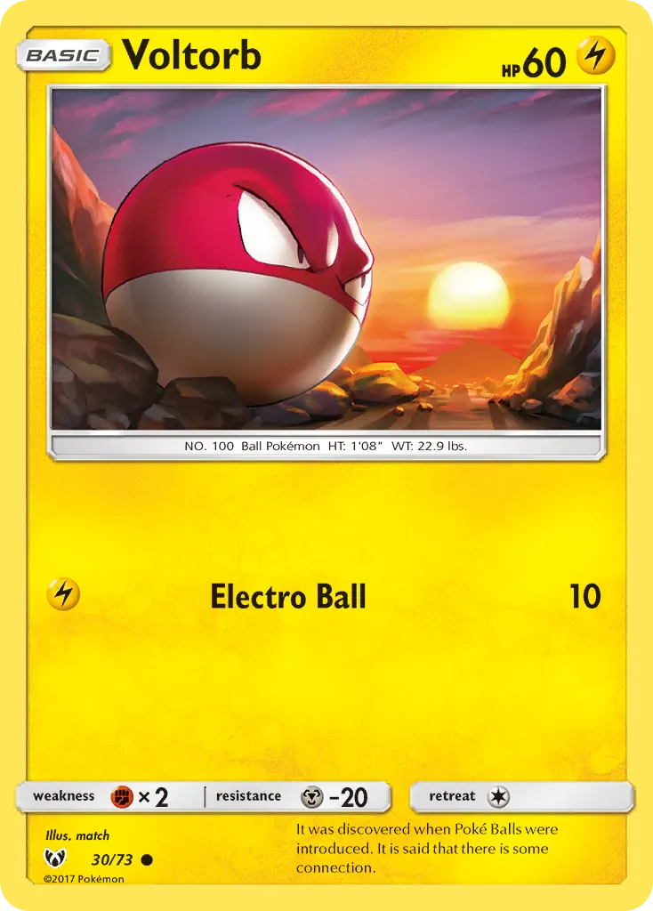 Voltorb — Shining Legends 30 Pokémon card