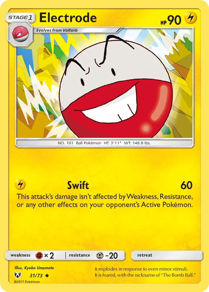 Electrode — Shining Legends 31 Pokémon card