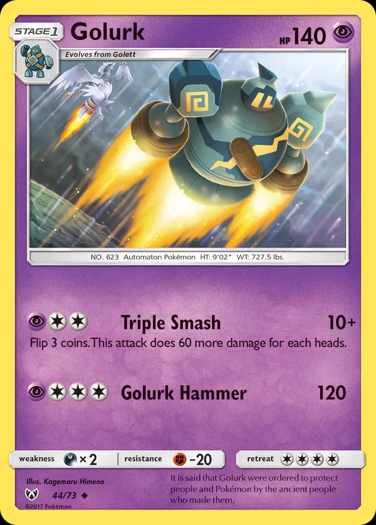 Golurk — Shining Legends 44 Pokémon card