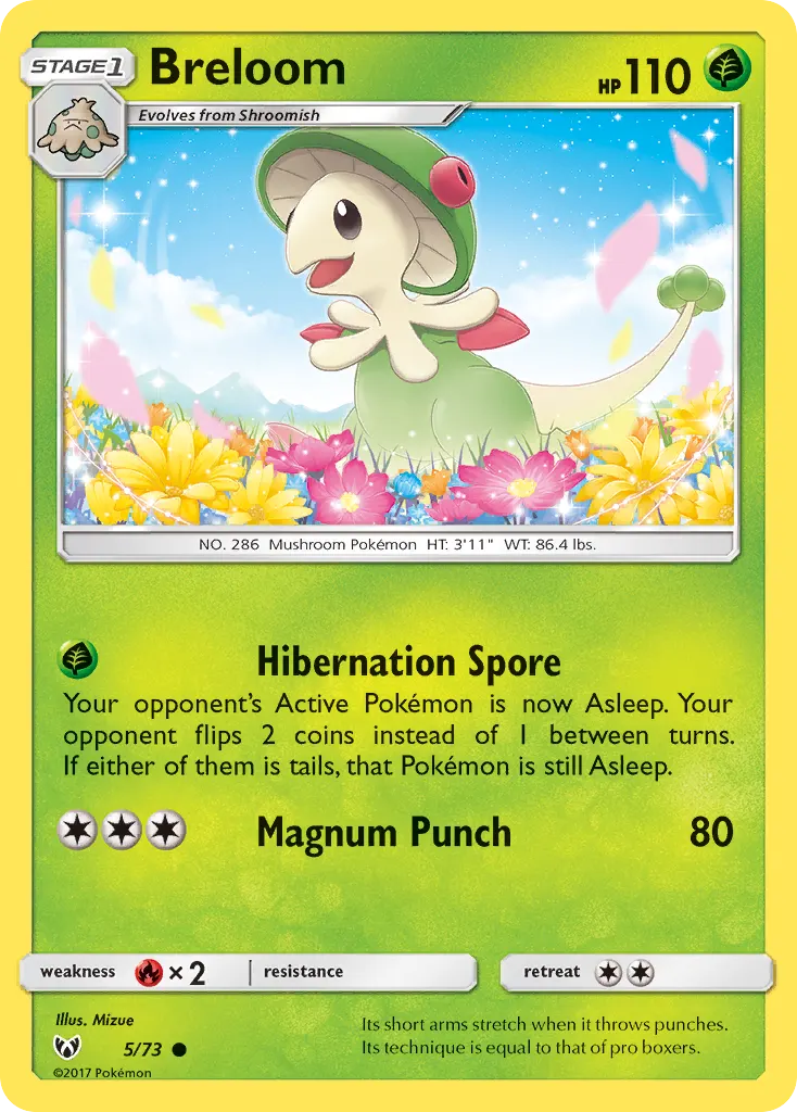 Breloom — Shining Legends 5 Pokémon card