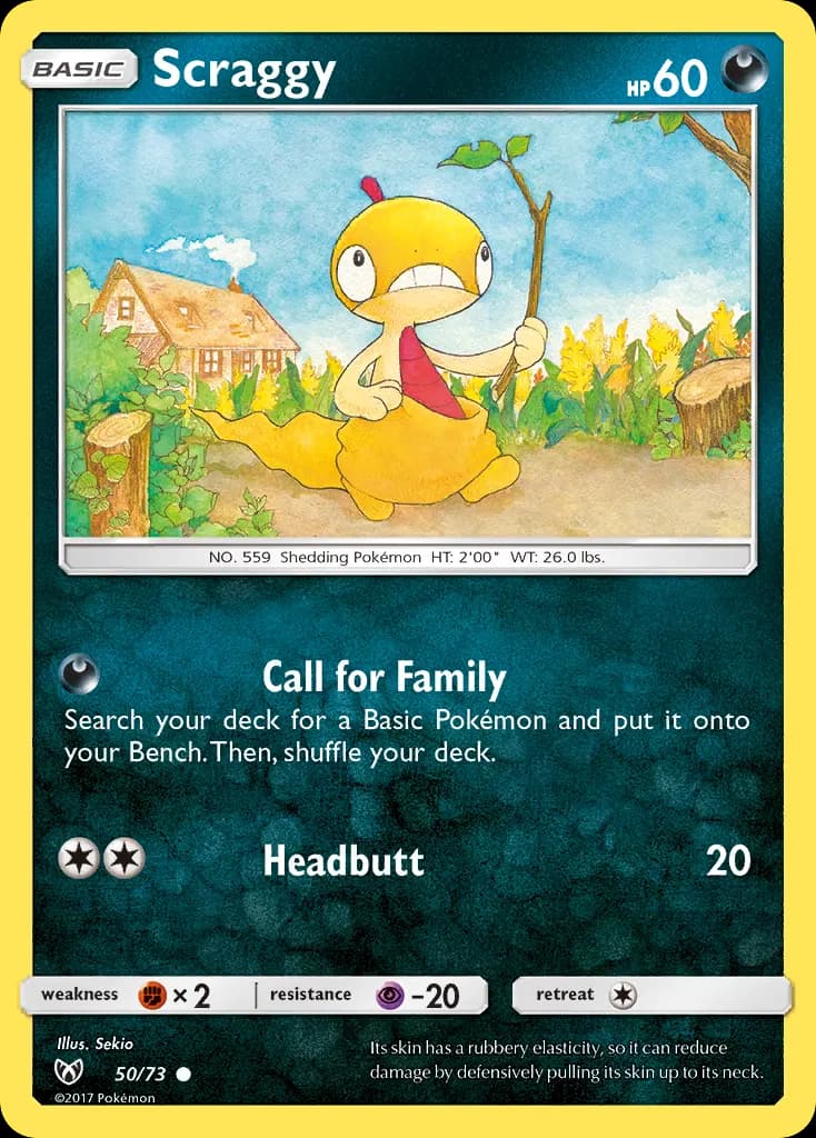 Scraggy — Shining Legends 50 Pokémon card