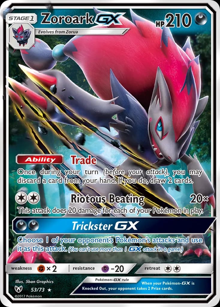 Zoroark-GX — Shining Legends 53 Pokémon card