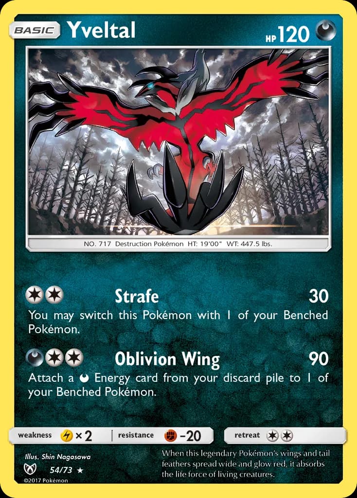 Yveltal — Shining Legends 54 Pokémon card