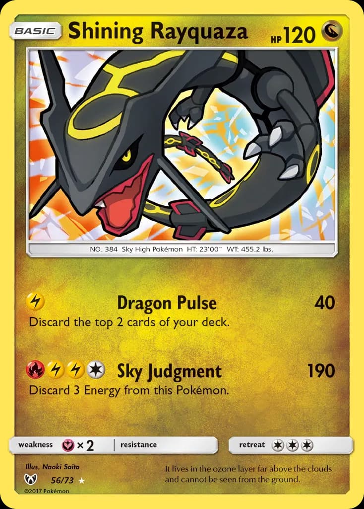 Shining Rayquaza — Shining Legends 56 Pokémon card