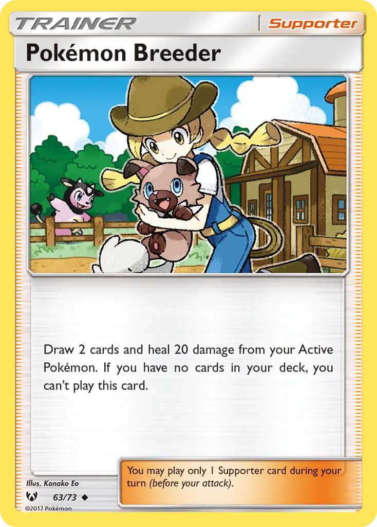 Pokémon Breeder — Shining Legends 63 Pokémon card