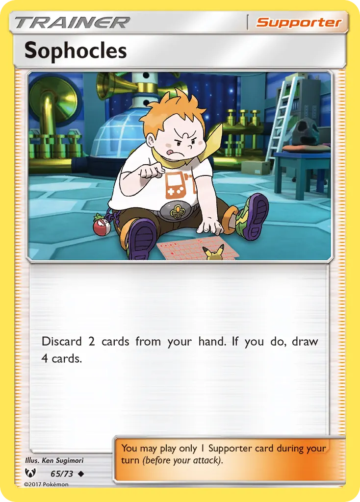 Sophocles — Shining Legends 65 Pokémon card
