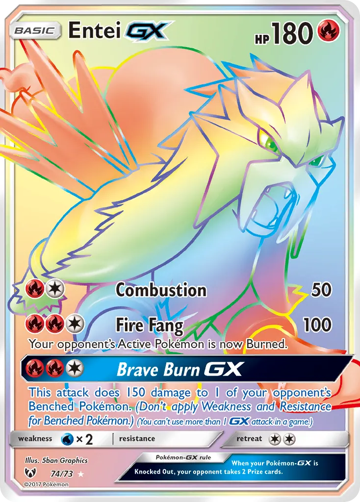 Entei-GX — Shining Legends 74 Pokémon card