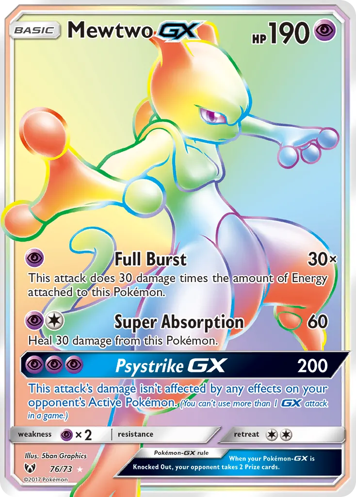Mewtwo-GX — Shining Legends 76 Pokémon card