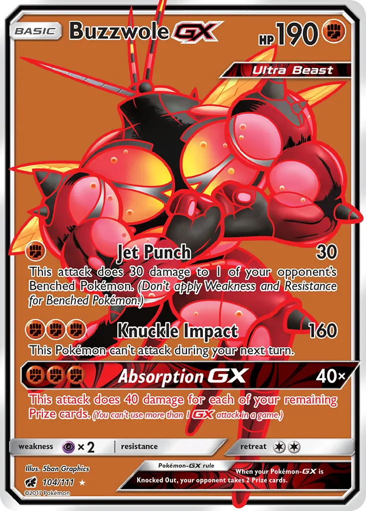 Buzzwole-GX — Crimson Invasion 104 Pokémon card