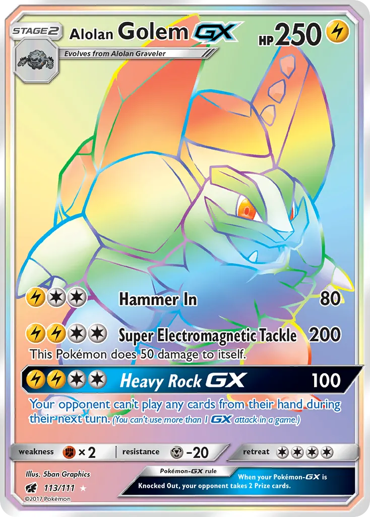 Alolan Golem-GX — Crimson Invasion 113 Pokémon card