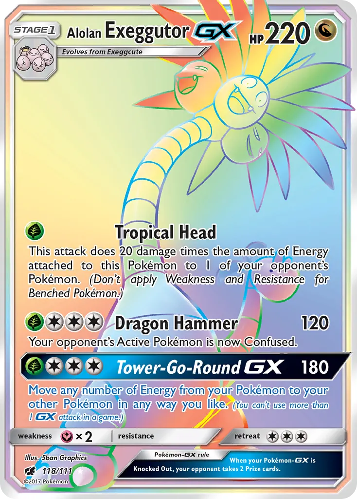 Alolan Exeggutor-GX — Crimson Invasion 118 Pokémon card