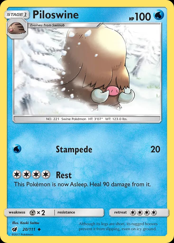 Piloswine — Crimson Invasion 20 Pokémon card