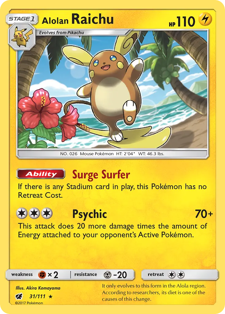 Alolan Raichu — Crimson Invasion 31 Pokémon card