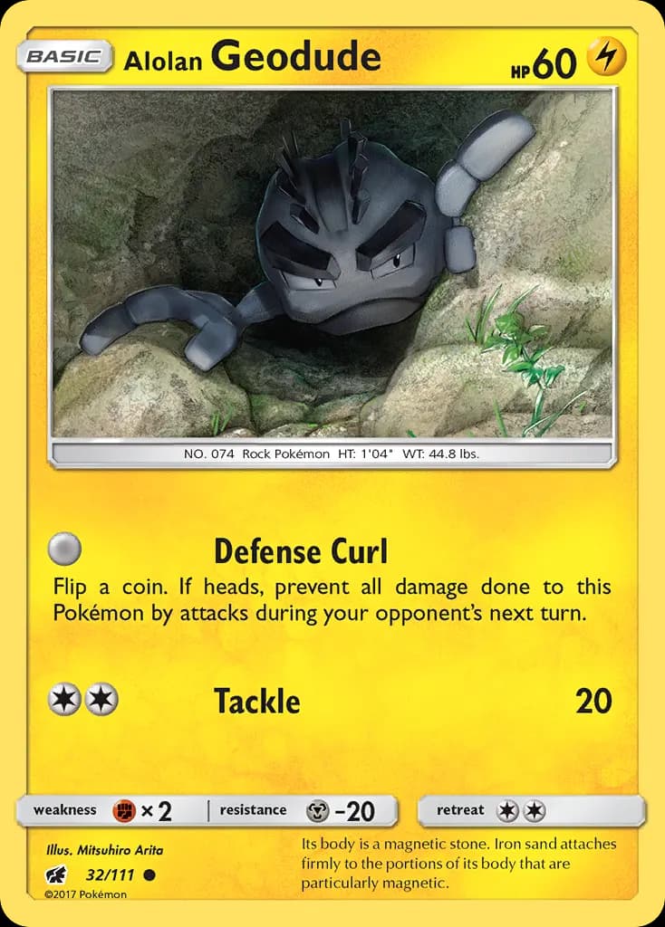 Alolan Geodude — Crimson Invasion 32 Pokémon card
