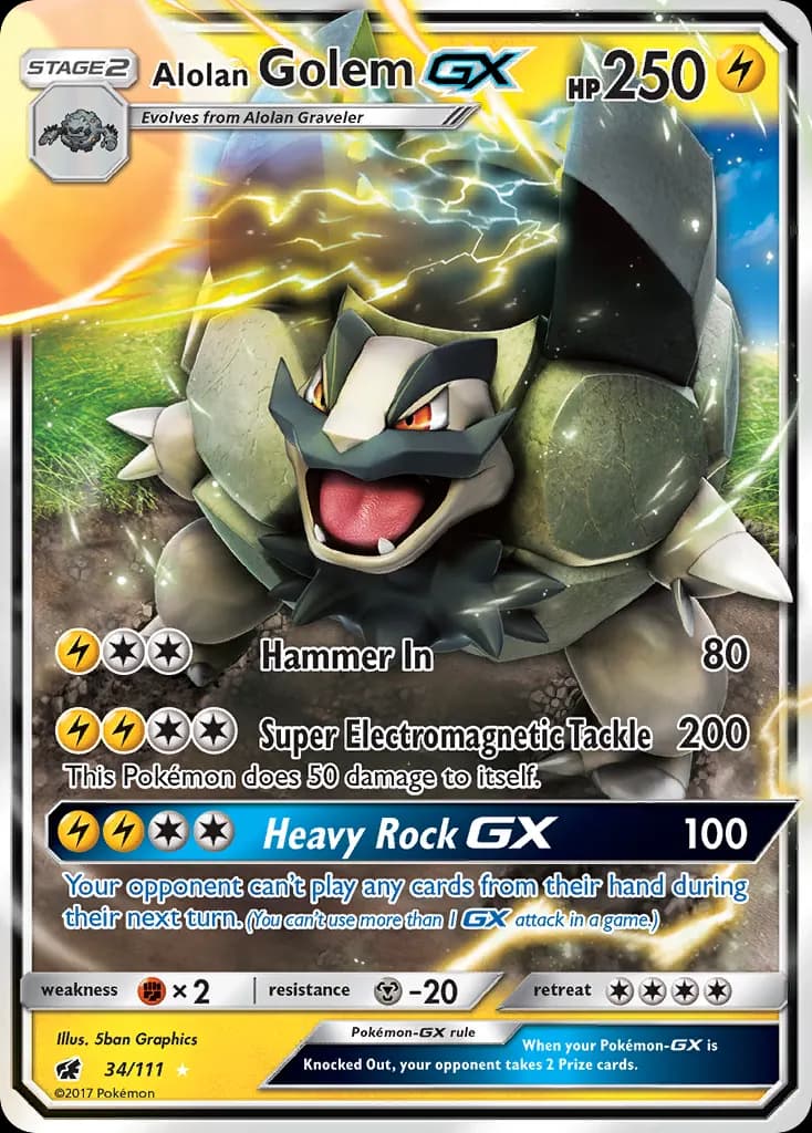 Alolan Golem-GX — Crimson Invasion 34 Pokémon card