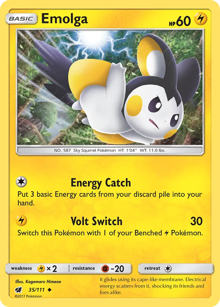 Emolga — Crimson Invasion 35 Pokémon card