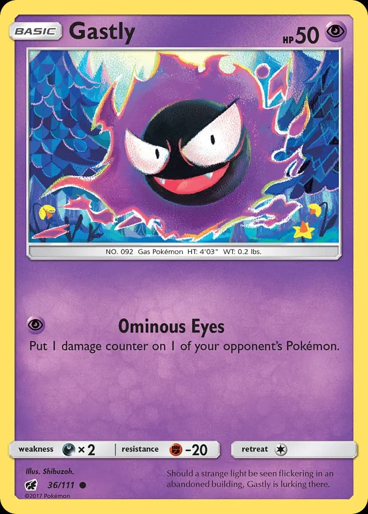 Gastly — Crimson Invasion 36 Pokémon card