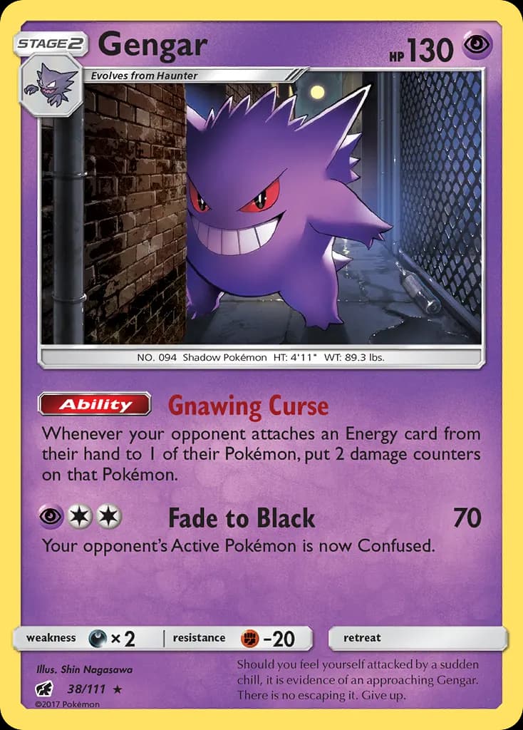 Gengar — Crimson Invasion 38 Pokémon card